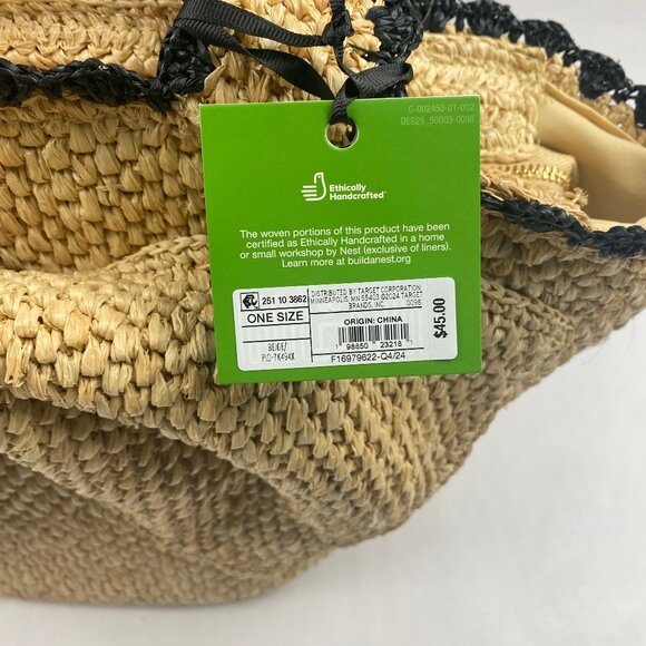 Kate Spade Raffia Bow Tote Bag - kate spade new york x Target Natural NWT - Picture 5 of 14